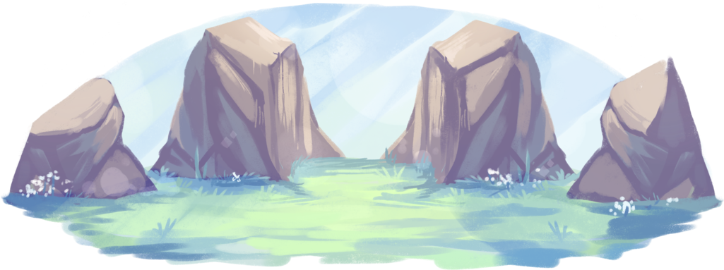 Blue Rocks - Painting (1024x390), Png Download