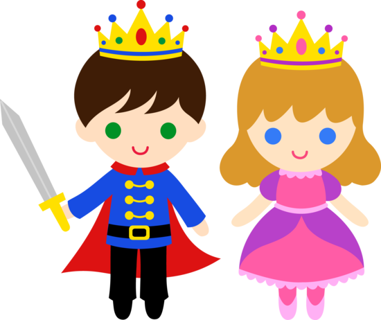 Cute Prince And Princess - Prince And Princess Clipart (550x462), Png Download
