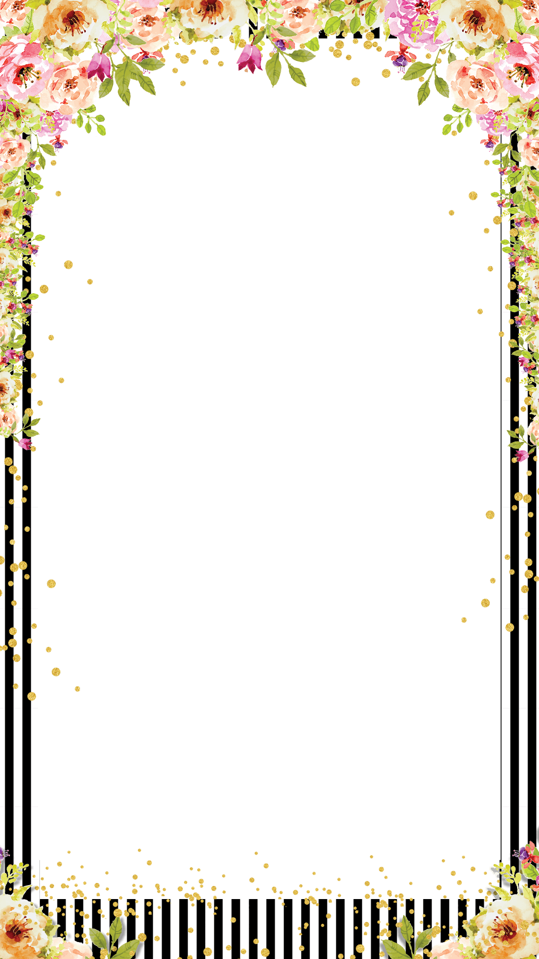 Watercolor Floral Striped Bridal Shower Snapchat Filter - Bridal Shower Snapchat Filter (1080x1920), Png Download