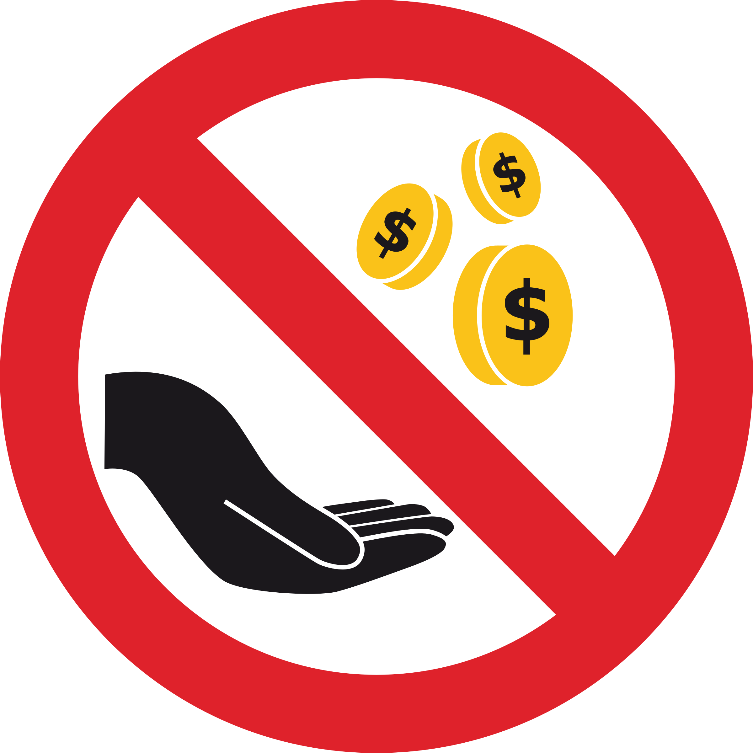 This Free Icons Png Design Of No Begging Sign (2400x2400), Png Download