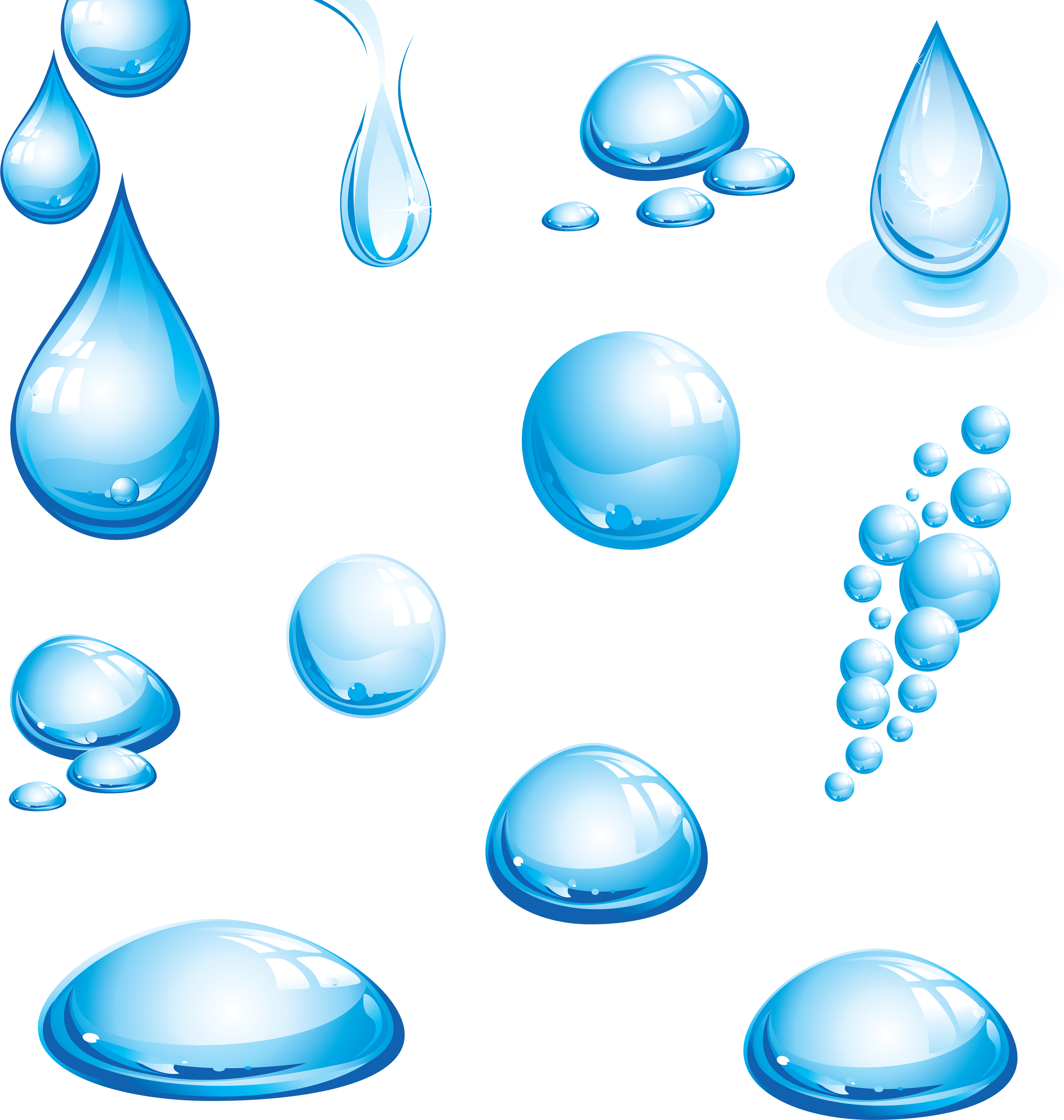 Water Drop Png - Blue Water Drops Png (3398x3576), Png Download