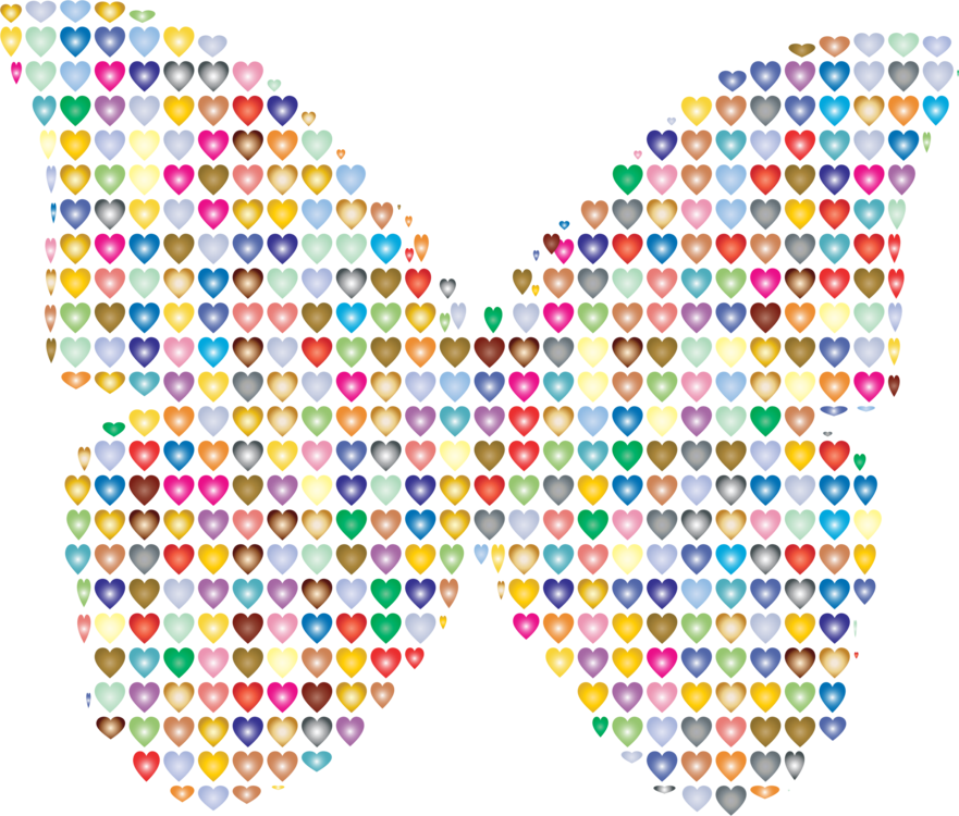 Download Butterfly Computer Icons Heart Watercolor Painting Colorful Hearts Png Image With No Background Pngkey Com