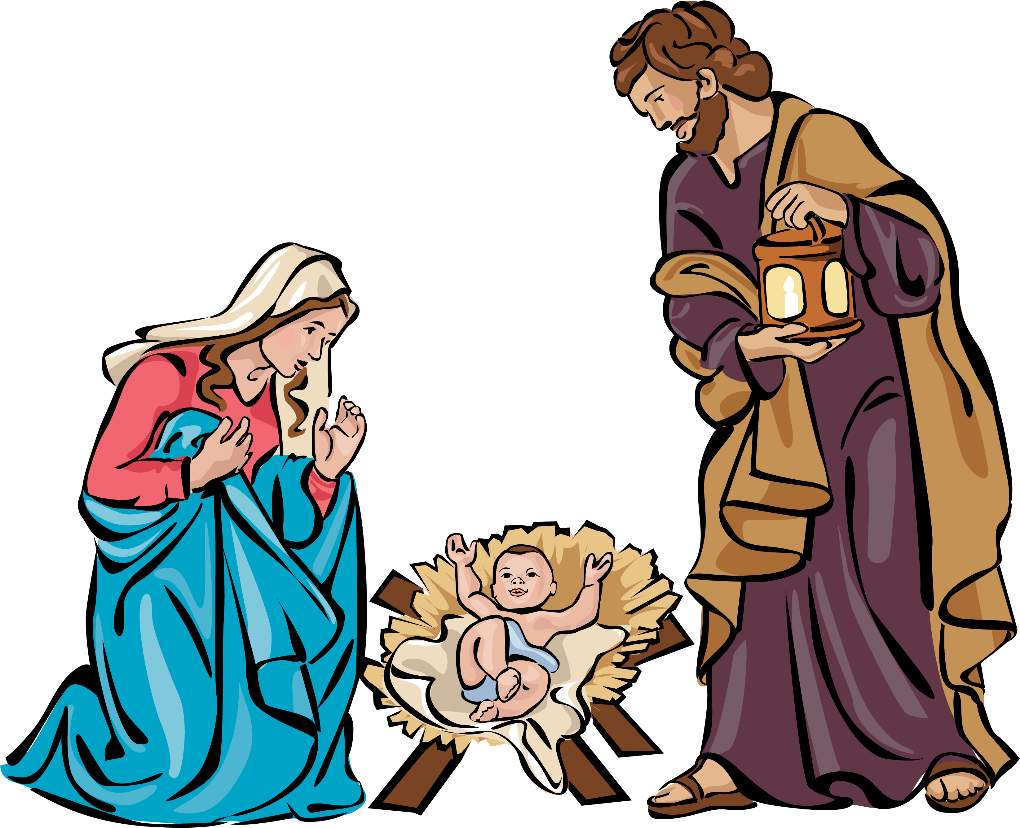 Christmas Holy Family Clip Art - Clip Art Christian Family (3300x2679), Png Download
