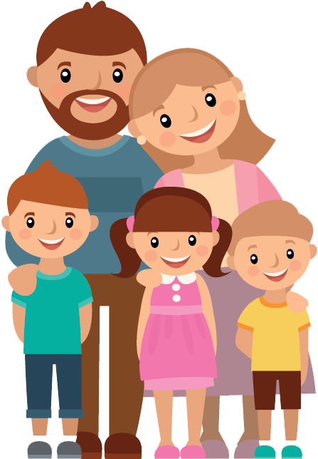Clip Black And White Library Png For Free Download - Familia Com Tres Filhos (643x643), Png Download