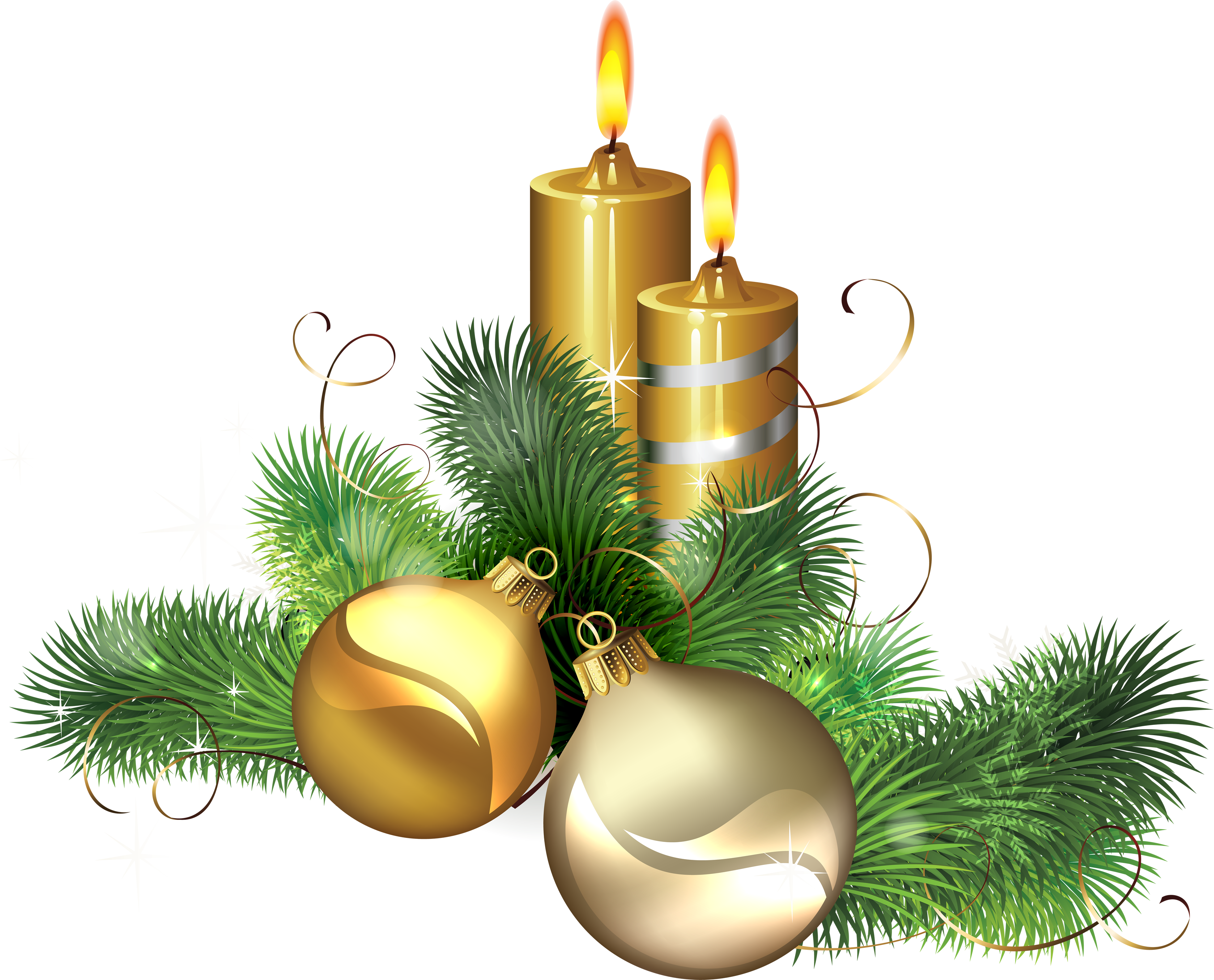 Christmas Candles Png Image - Christmas Candles Png (3536x2854), Png Download
