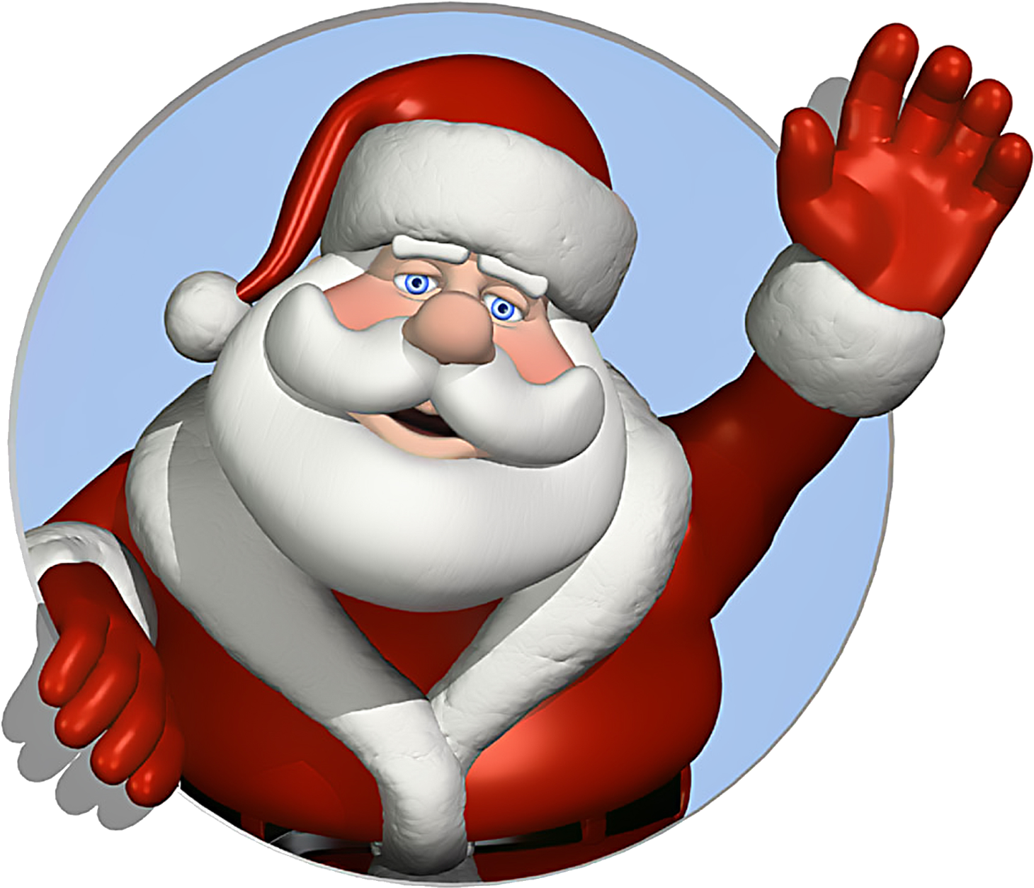 Santa Claus Png Transparent Image - Santa Waving (1600x1460), Png Download