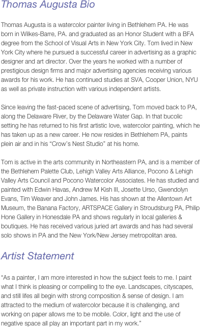 Thomas Augusta Bio Thomas Augusta Is A Watercolor Painter - Document (393x643), Png Download