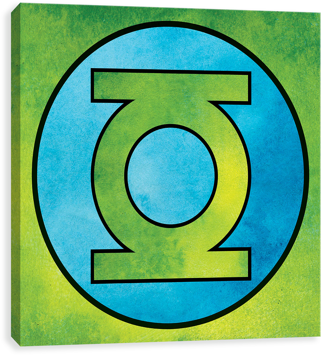 Green Lantern Watercolor - Circle (1280x1280), Png Download