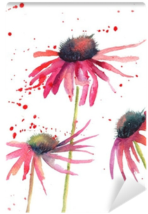Summer Flowers, Watercolor Flowers Wall Mural • Pixers® - Watercolour Flowers Simple Painting (400x400), Png Download