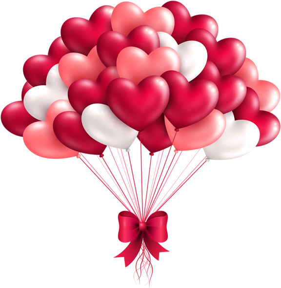 Picture Beautiful Heart Png Image Valentines Clip - Heart Balloon (596x600), Png Download