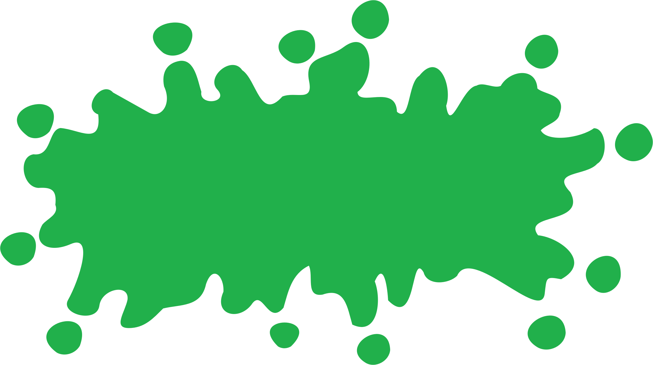 Green Splat Png Png Black And White - Green Splat Png (2268x1268), Png Download