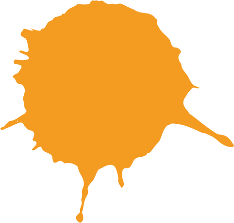 Png Designs - Orange Paint Splat Png (482x461), Png Download