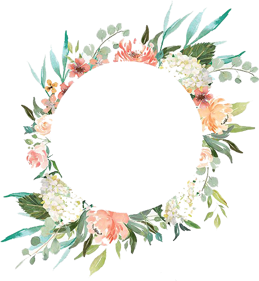 Wedding Invitations With Flowers Circle (630x567), Png Download