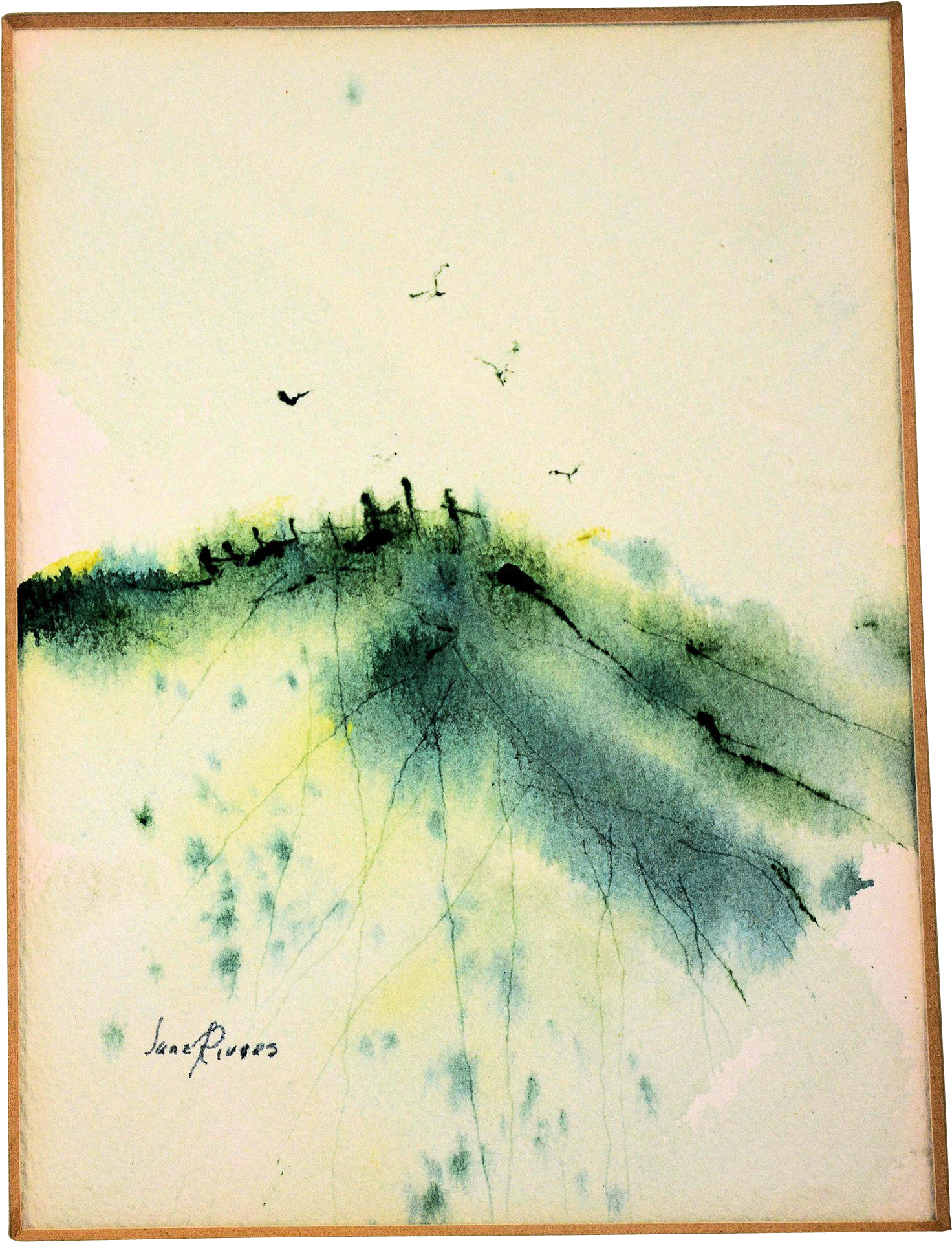 Vintage Original Watercolor Painting Of An Impressionist - Watercolor Painting (1919x1919), Png Download