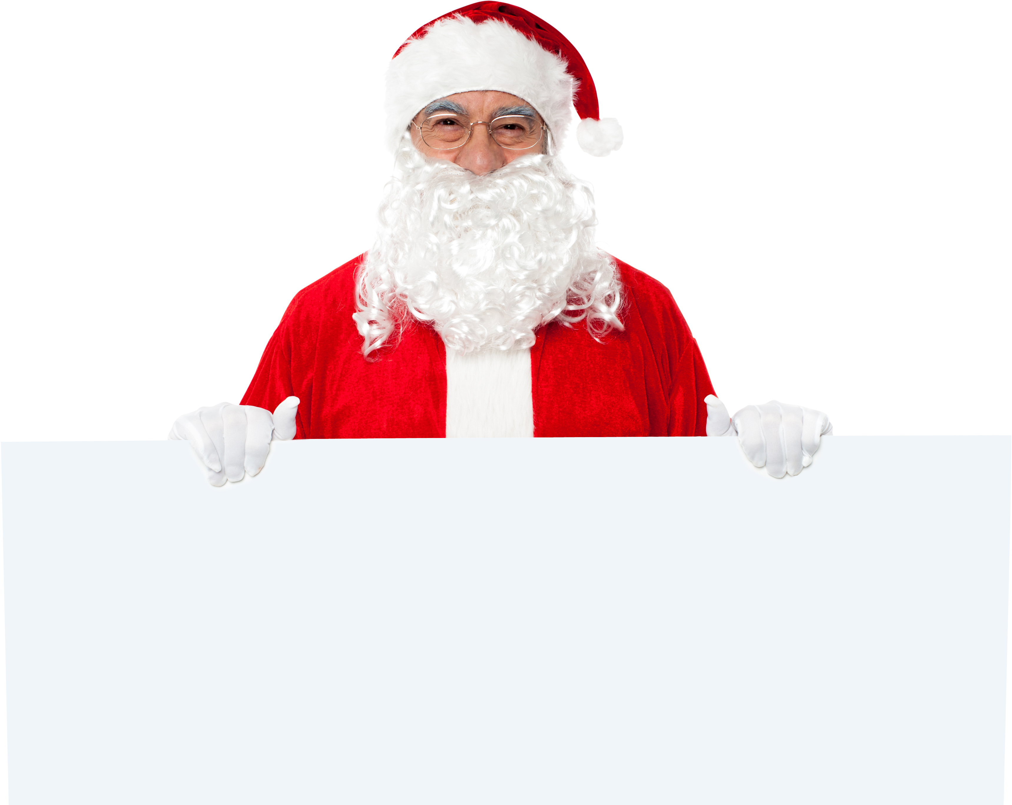Santa Claus Holding Banner (4256x2832), Png Download