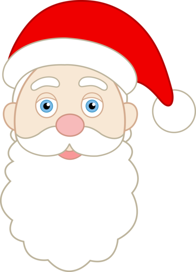 Printable Santa Face Pattern - Santa Claus Face Ki (395x550), Png Download