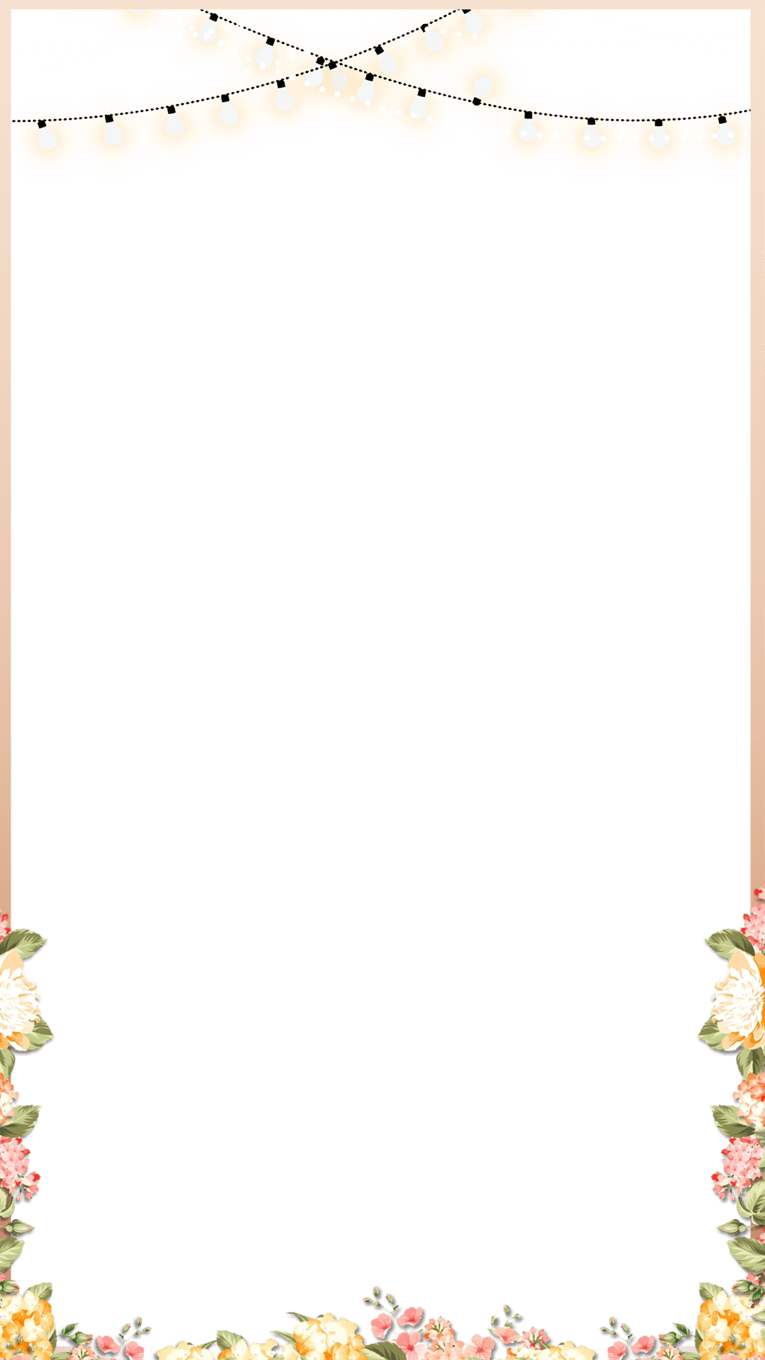 Elegant Rose Gold Spring Floral Wedding Snapchat Filter - Snapchat Wedding Filter Png (1080x1920), Png Download