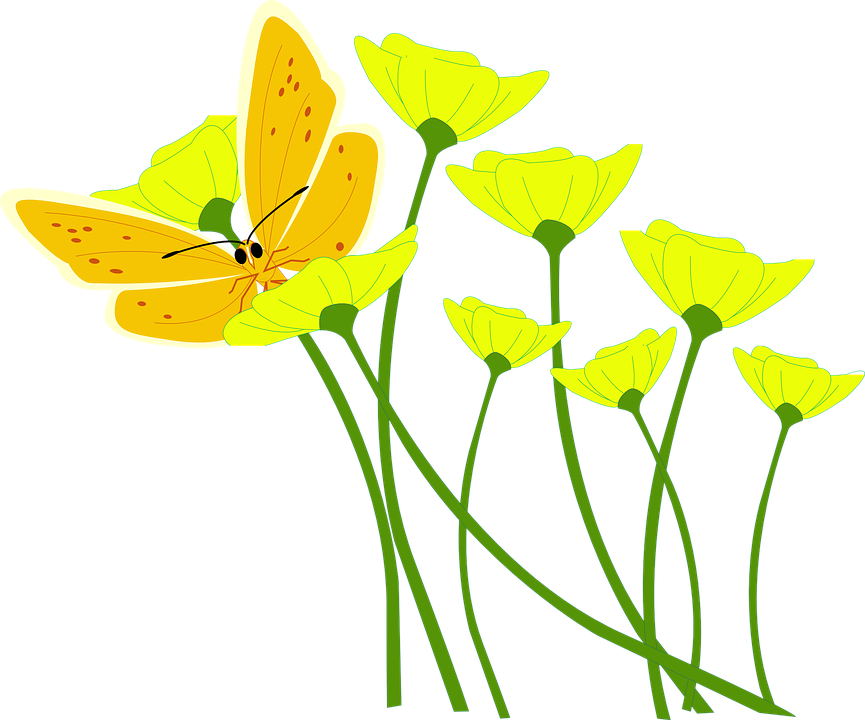 Spring Flowers Vector Png Image Royalty Free - Yellow Flowers Clip Art (865x720), Png Download