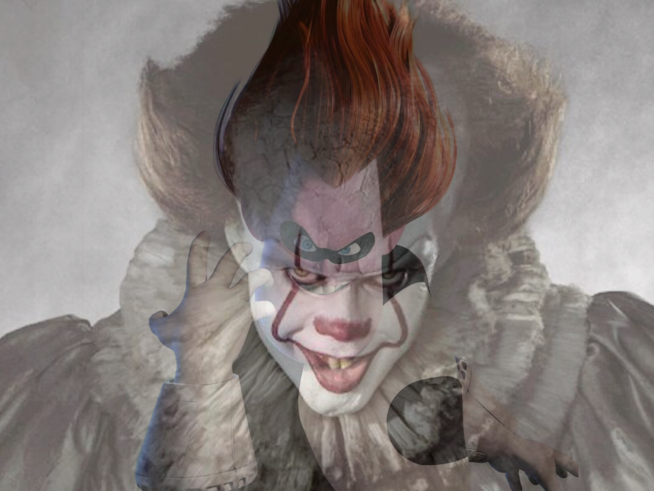 2017 It Clown Pennywise Deluxe Adult Overhead Latex (1280x960), Png Download