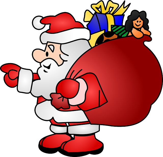 Santa Claus Clip Art - Pere Noel Avec Hotte (600x579), Png Download
