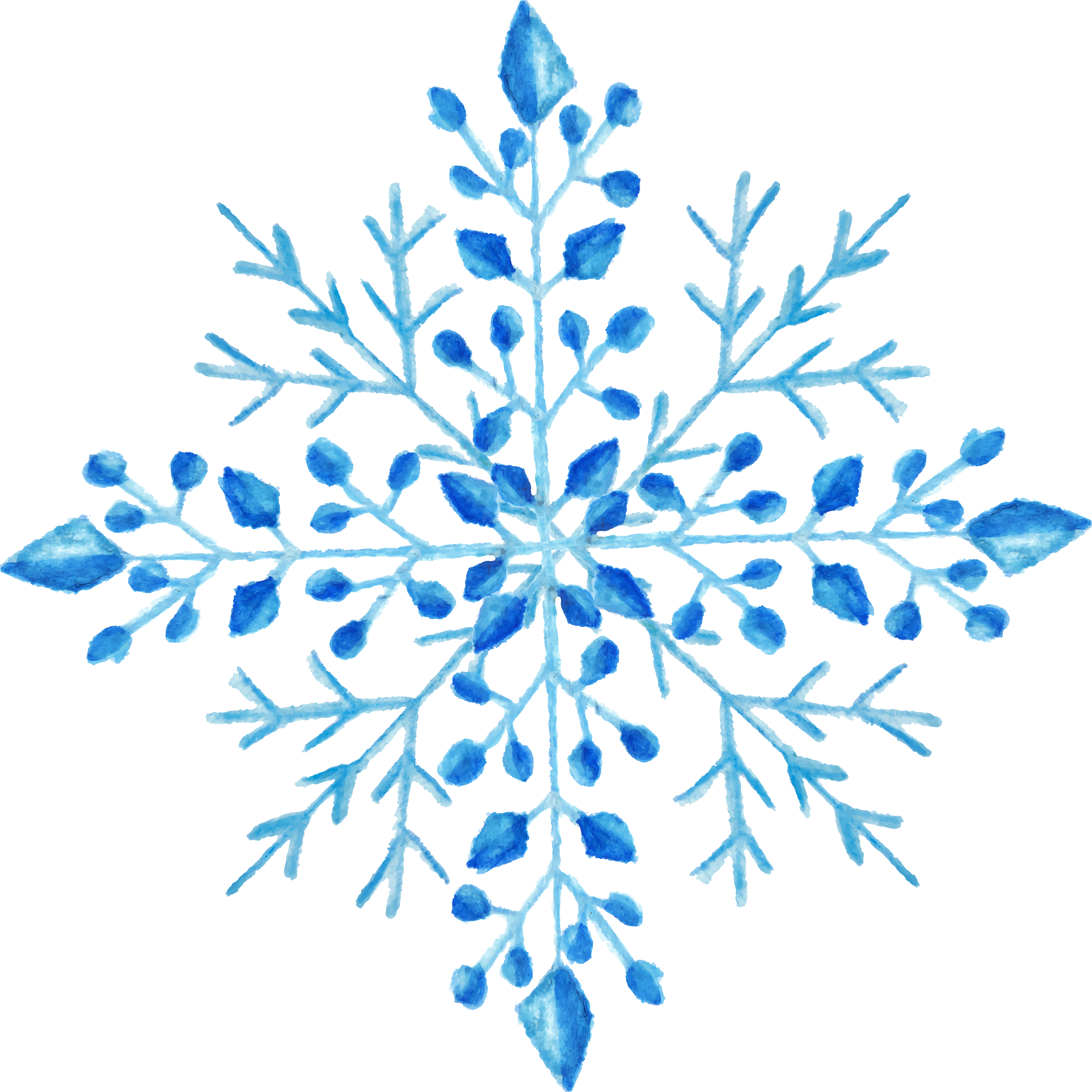 Snowflake Watercolor Painting - Watercolor Snowflake Transparent Snowflake Png (3677x3677), Png Download