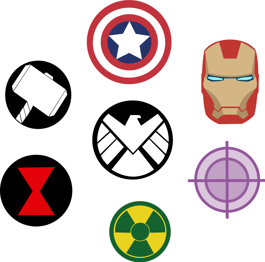 Marvel Avengers Symbols By Captain-connor - Avengers Symbols (921x909), Png Download