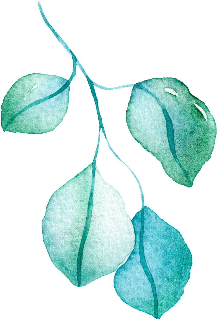 Green Branch Leaf Watercolor Hand - Watercolor Painting (1024x1365), Png Download
