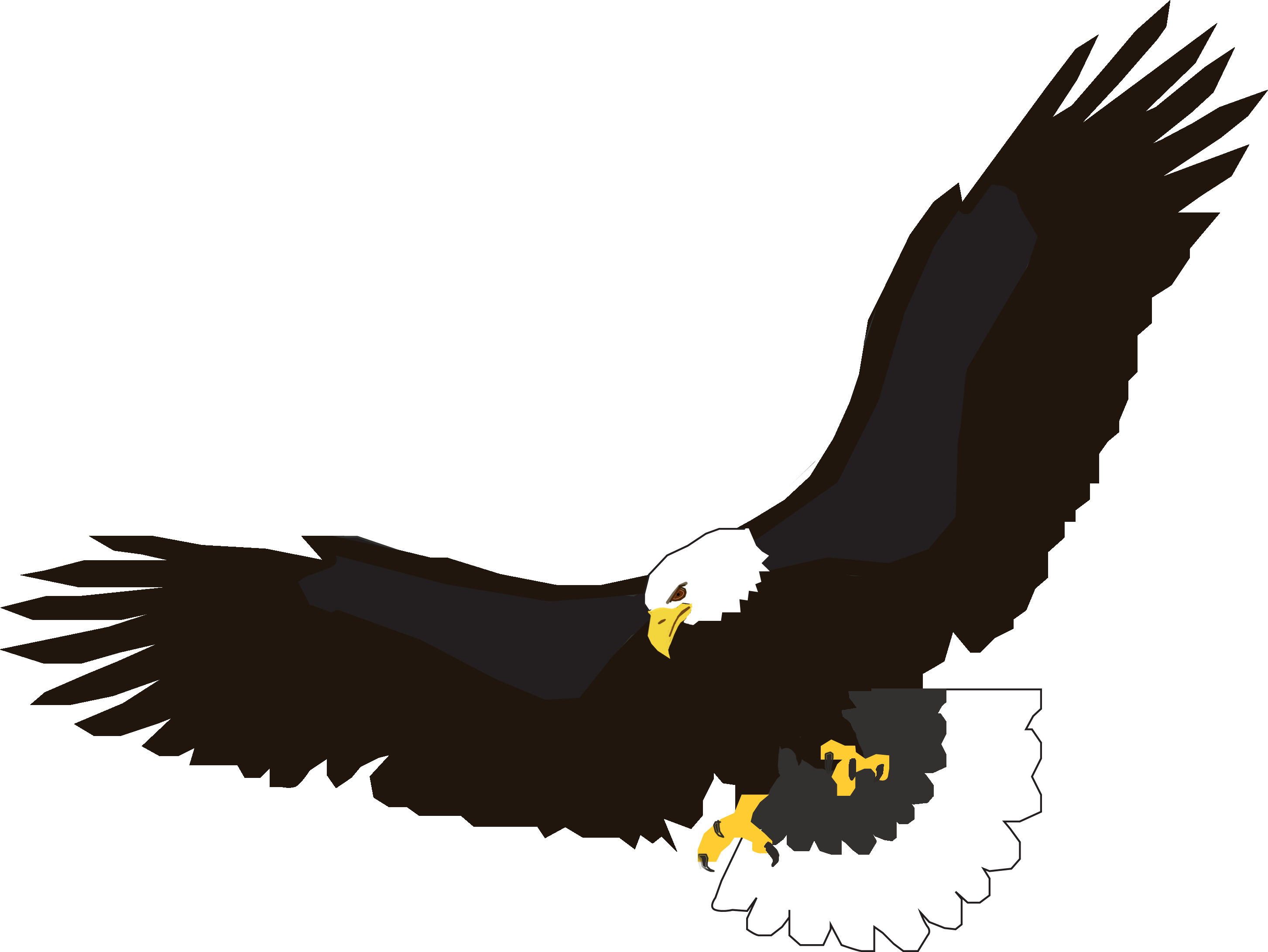 Download Flying Eagle Png Image Download Hq Png Image - Eagle Flying Clipart (2906x2182), Png Download