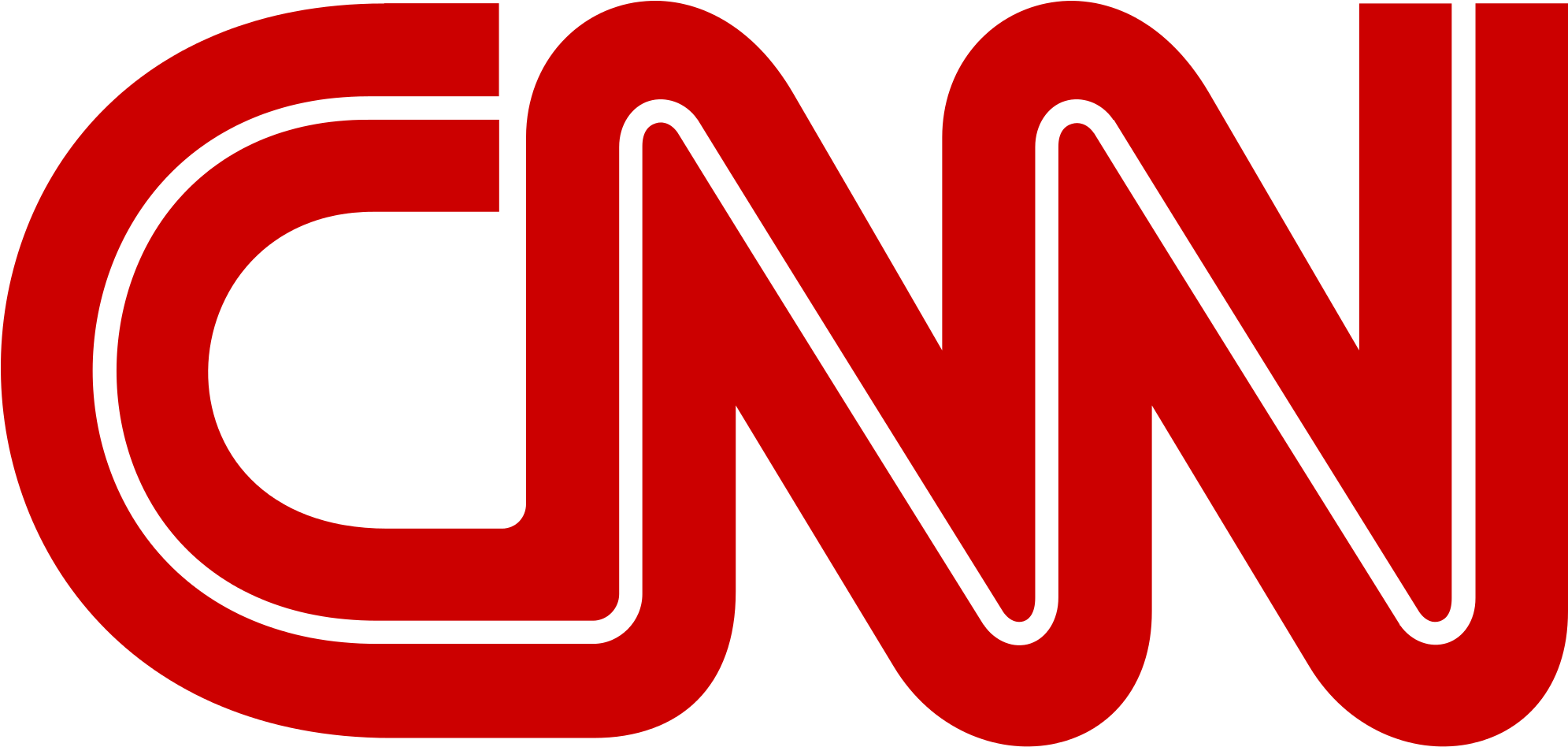 Cnn Lettermark Logo - Cnn Logo Png (2000x960), Png Download