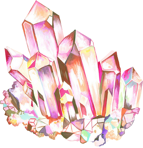 Clipart Royalty Free Pokemon Rainbow D Png Mew Seapunk - Pink Crystals Transparent Background (500x498), Png Download