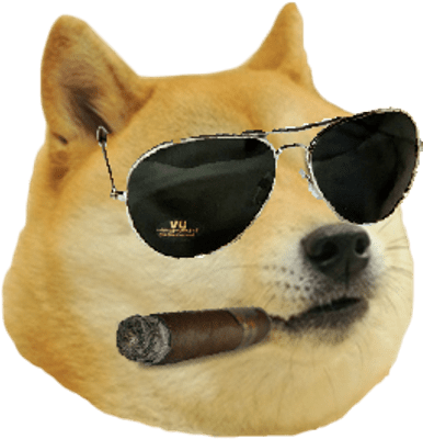 Doge Cigar And Glasses - Doge Png (400x400), Png Download