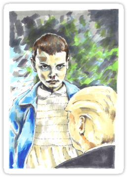 When Eleven Met Donald Trump - Watercolor Paint (375x360), Png Download
