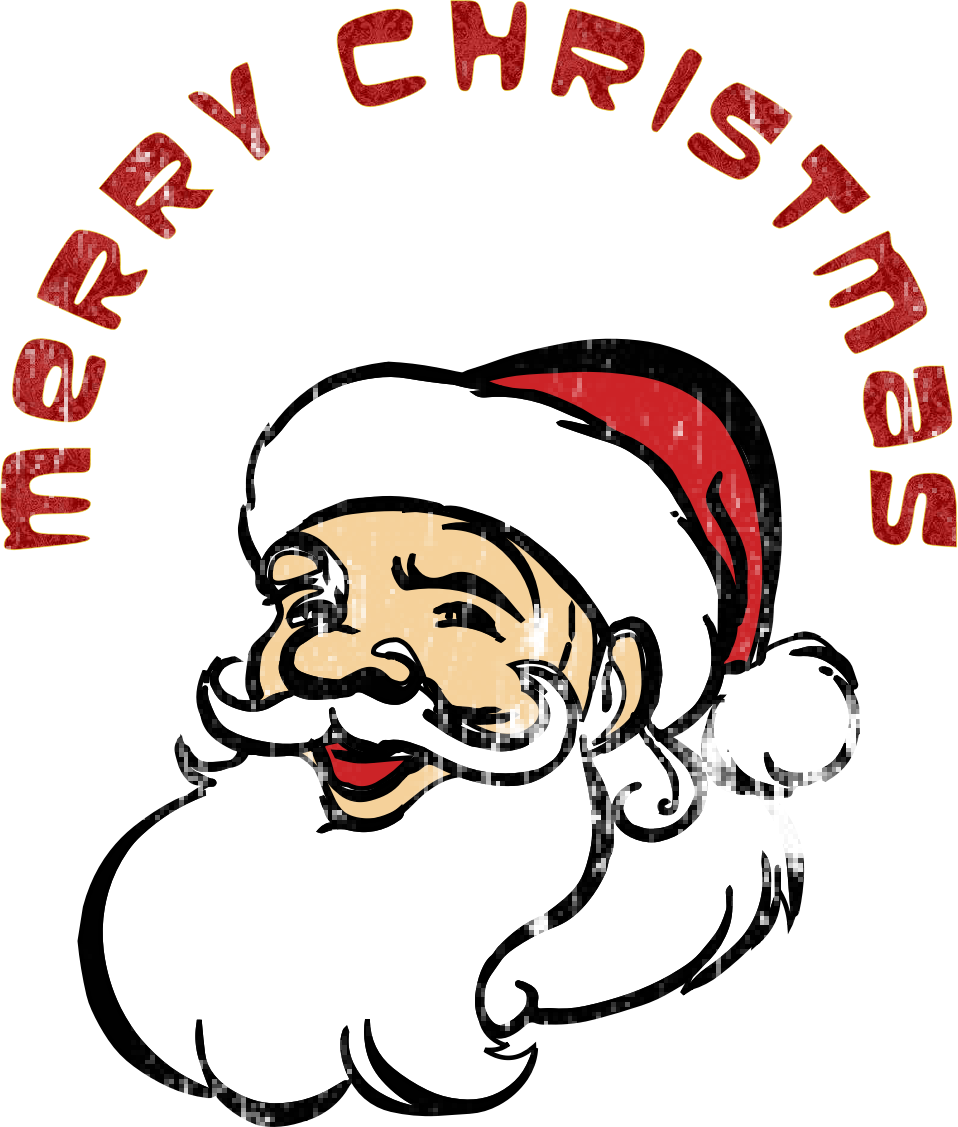 Merry Christmas Santa Claus Jpg Black And White Download - Santa Claus With Merry Christmas (958x1127), Png Download