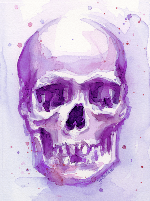 Click And Drag To Re-position The Image, If Desired - Purple Skull Art (525x700), Png Download