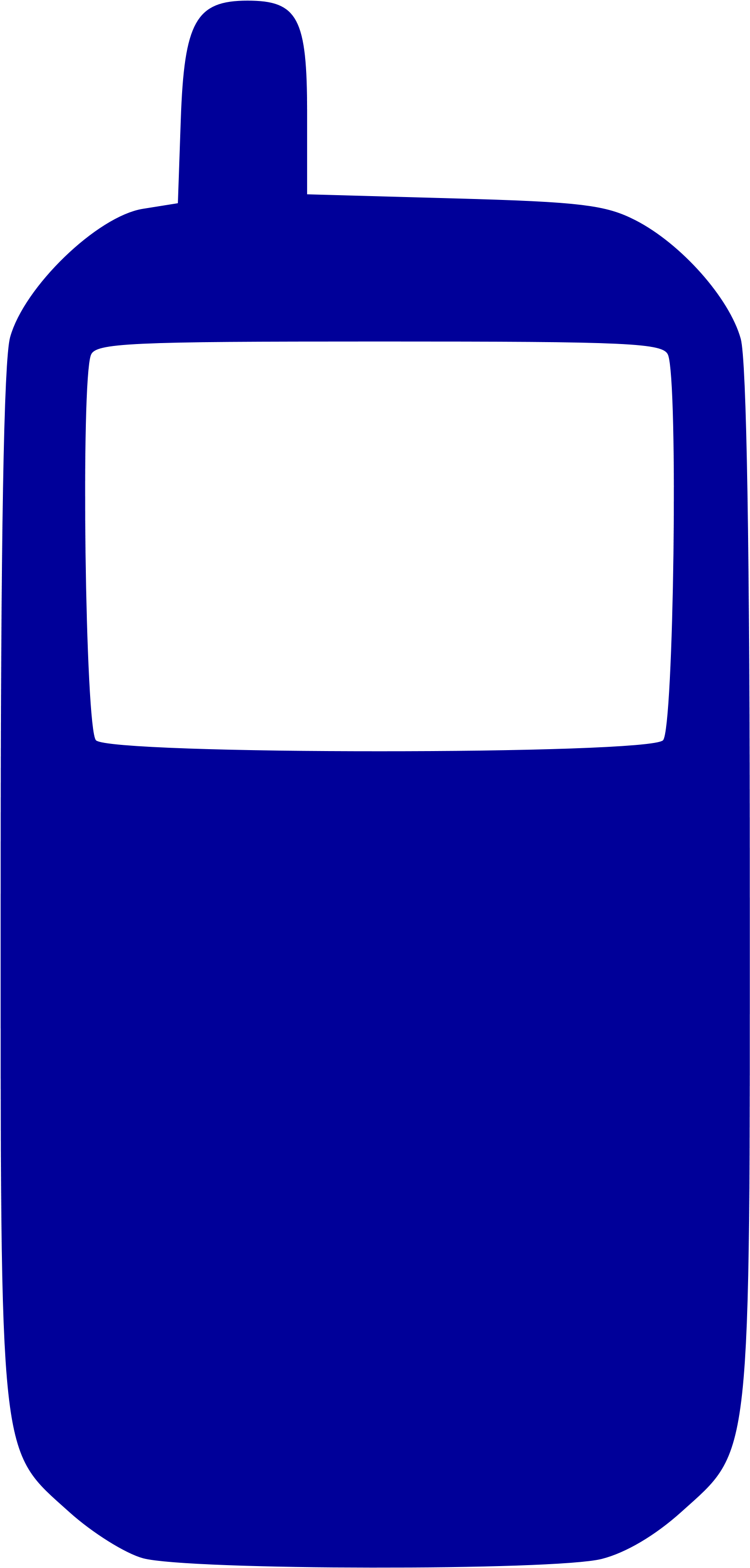 Open - Blue Cell Phone Icon (2000x3518), Png Download