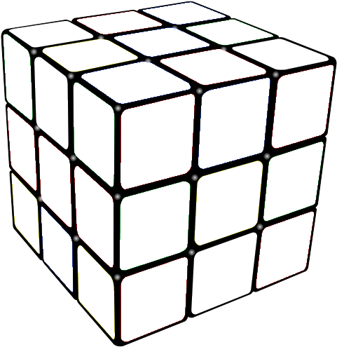Or To Just Color It With Watercolor Pencils, And Of - Rubik's Cube No Color (500x500), Png Download