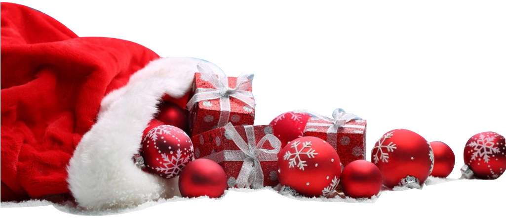 Christmas Gifts Scattered Around The Ground - Merry Christmas Blue Background (1024x634), Png Download