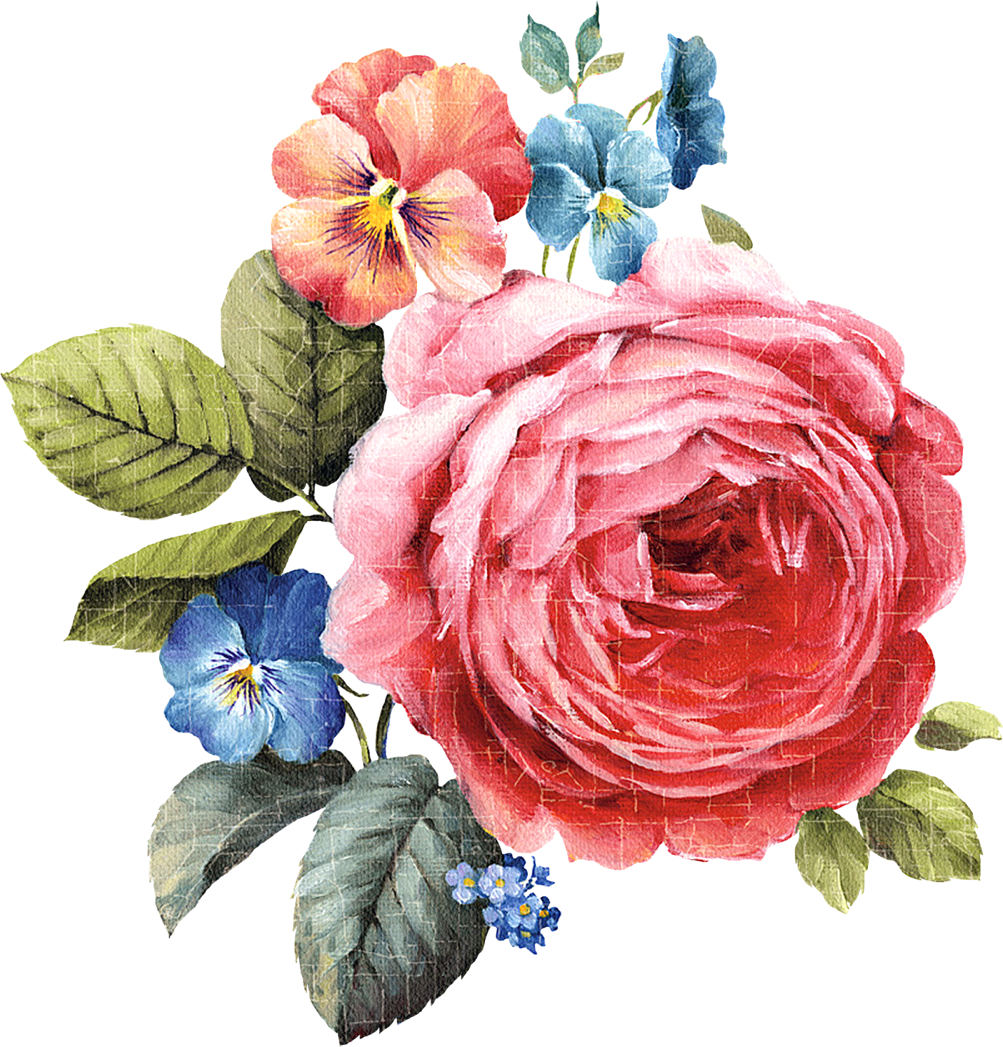 Gucci Flowers Png Clipart Transparent - Flower Painting Png (1600x1600), Png Download