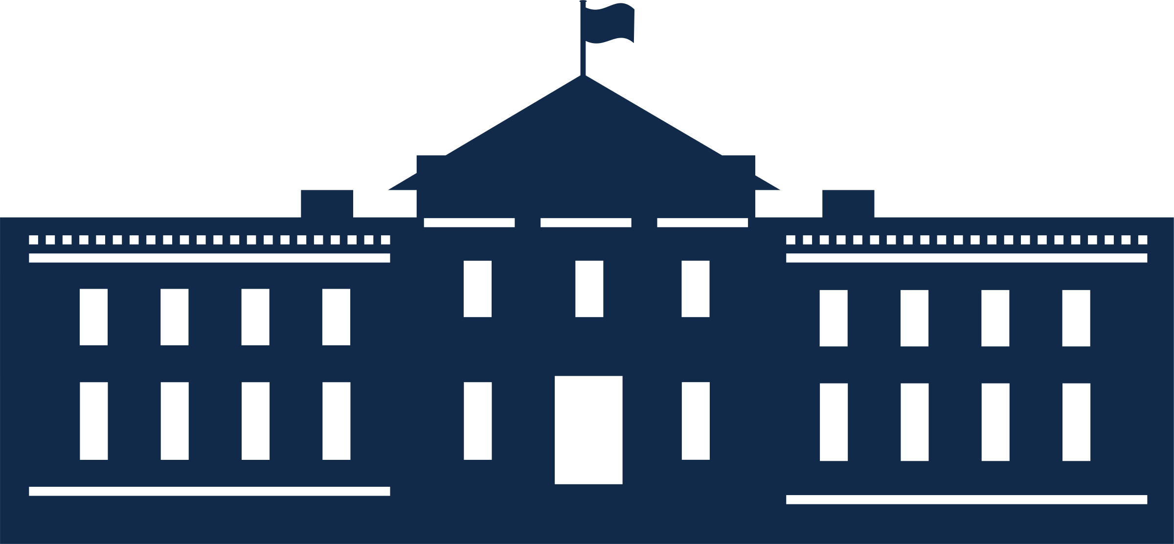 White House Png File - White House Silhouette Vector (2400x1112), Png Download