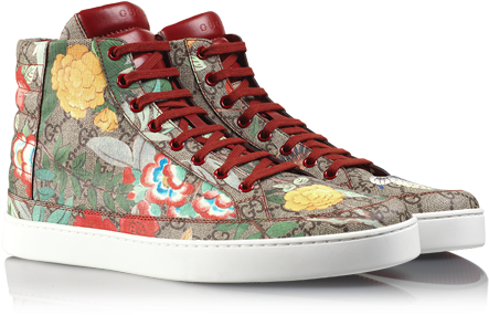 Gucci Shoes For Women Png Pic - Gucci Tian High Top Sneaker (538x436), Png Download
