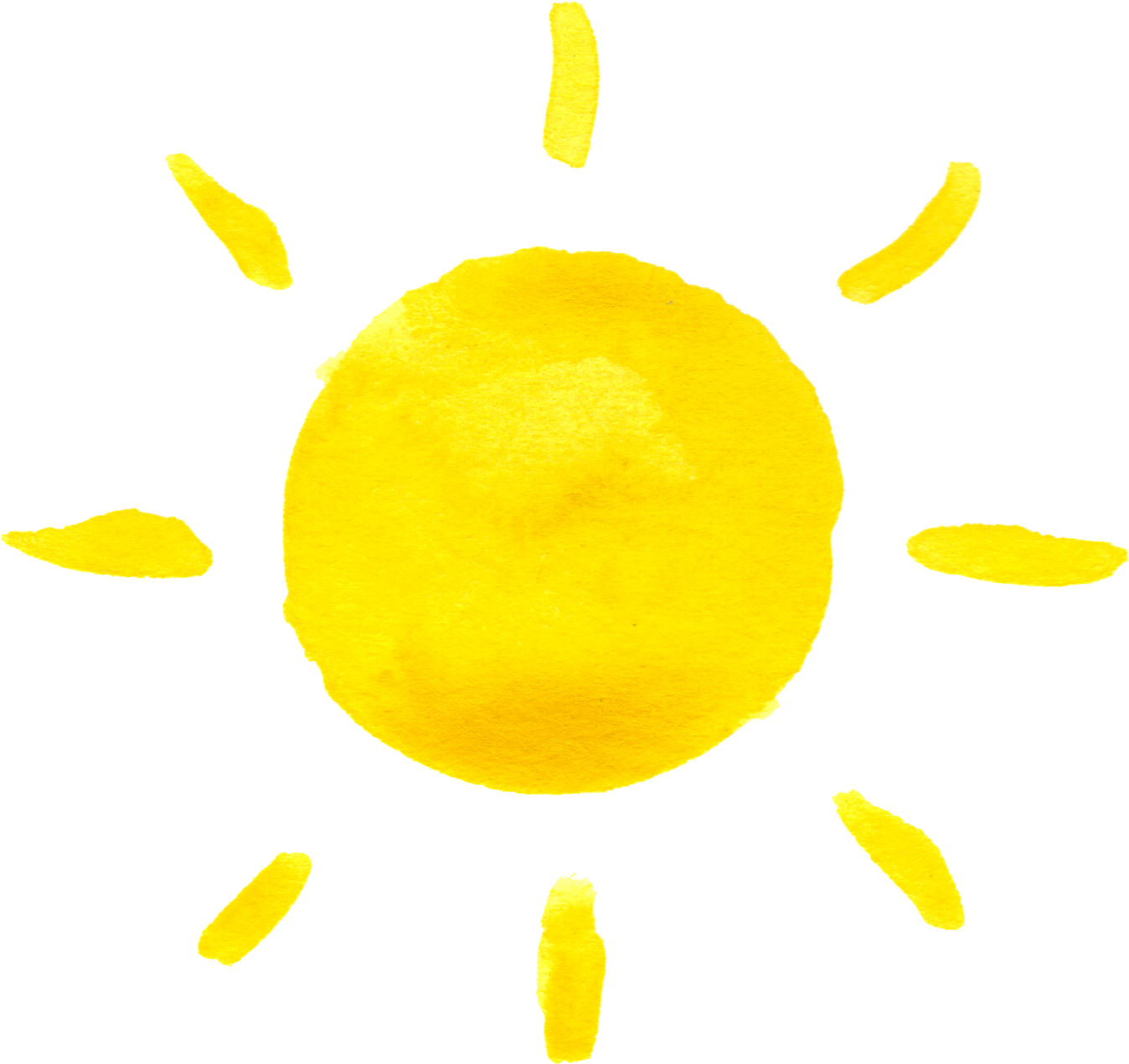 10 Watercolor Sun - Sun Watercolor Clipart (1464x1392), Png Download