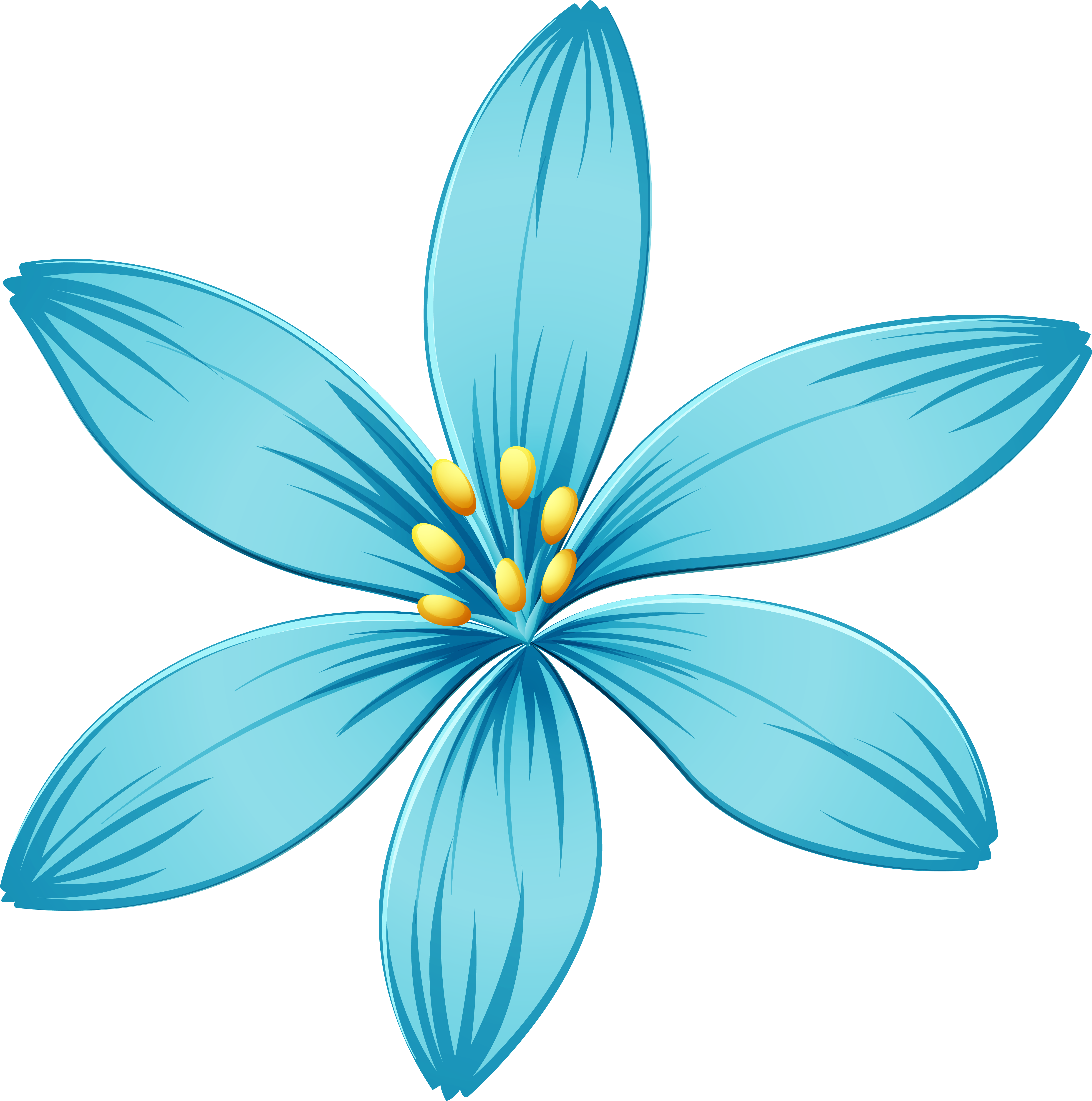 Blue Flower Png Image (5040x5054), Png Download