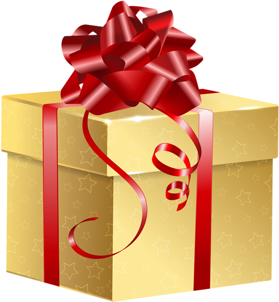 Christmas Clipart, Heart, Gift Ideas, Gold Box, Art - Gold Gifts Png (554x600), Png Download