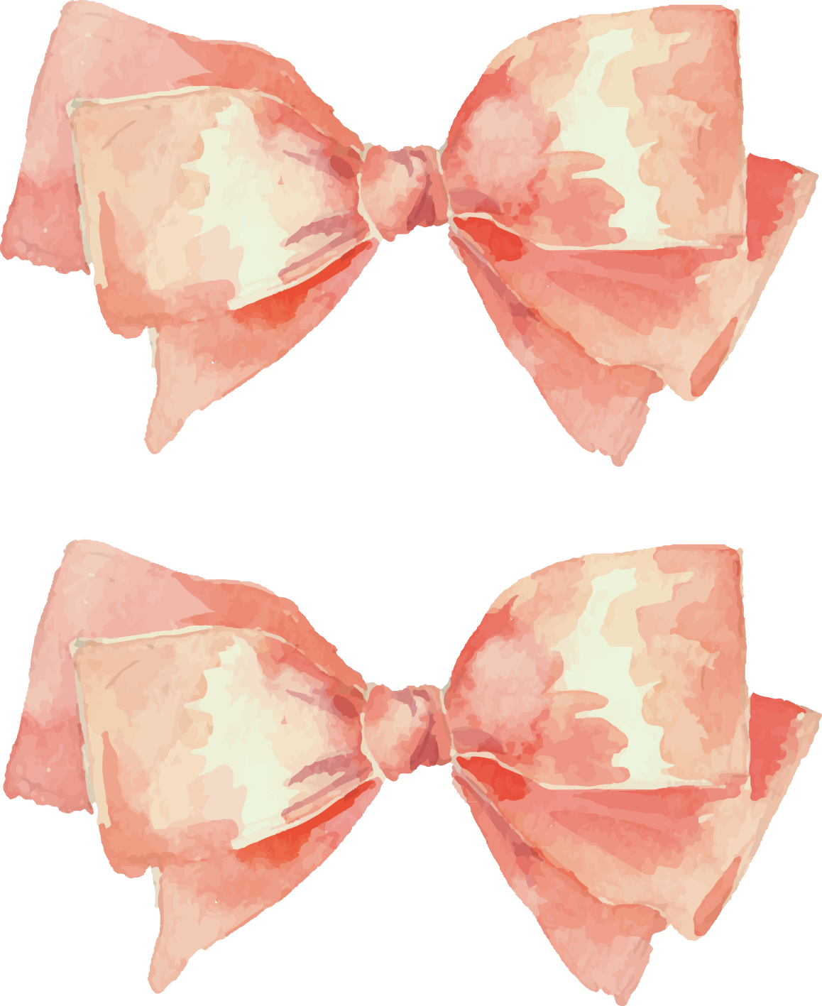 Watercolor Painting Illustration - Pink Watercolor Bow Png (1158x1417), Png Download