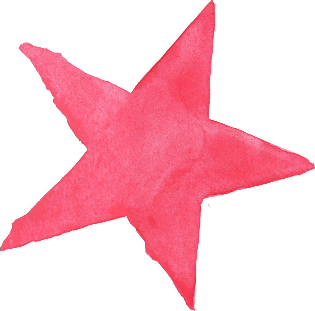 Pink Stars Png - Watercolor Star Png (1024x1013), Png Download