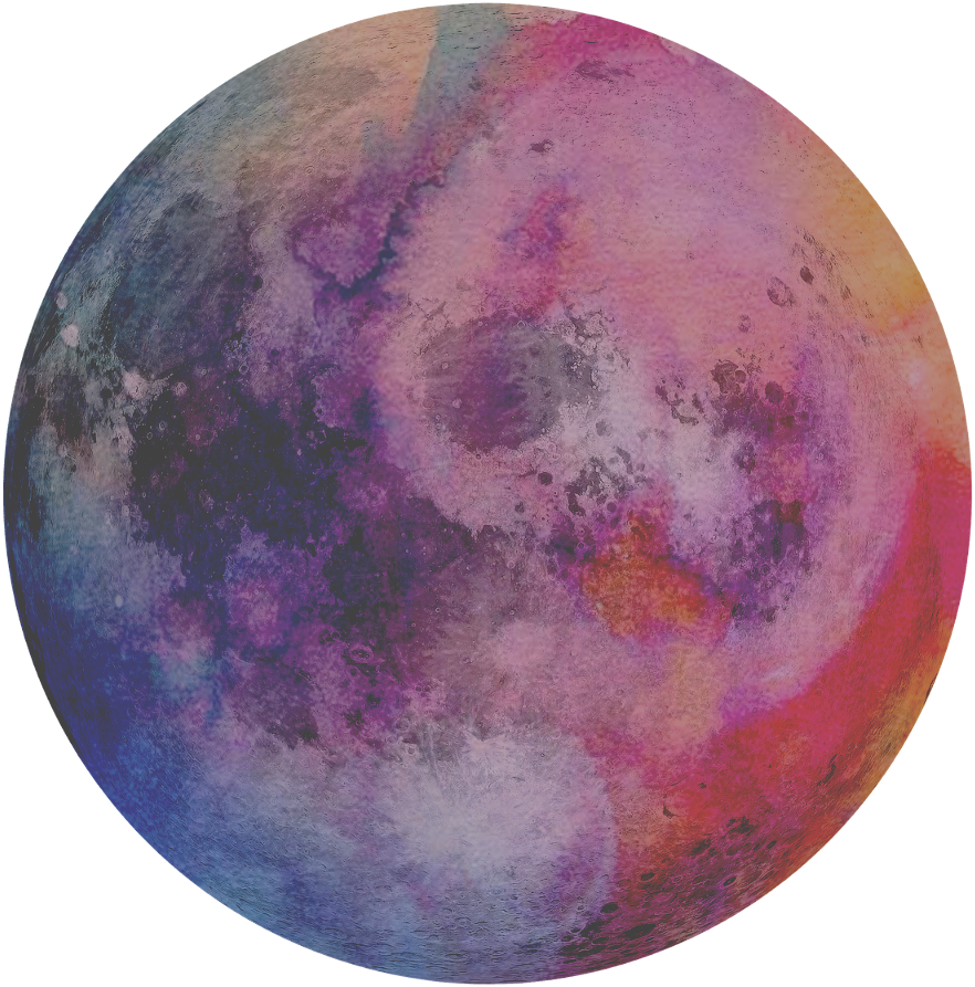 Watercolor Moon By Kt Art Artistic Sticker Moon Waterco - Sphere (1024x1024), Png Download
