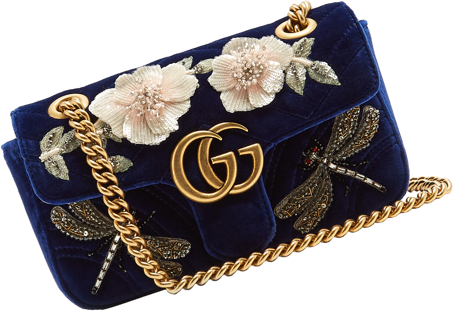 Gucci Gg Marmont Mini Quilted-velvet Cross-body Bag (1620x1620), Png Download