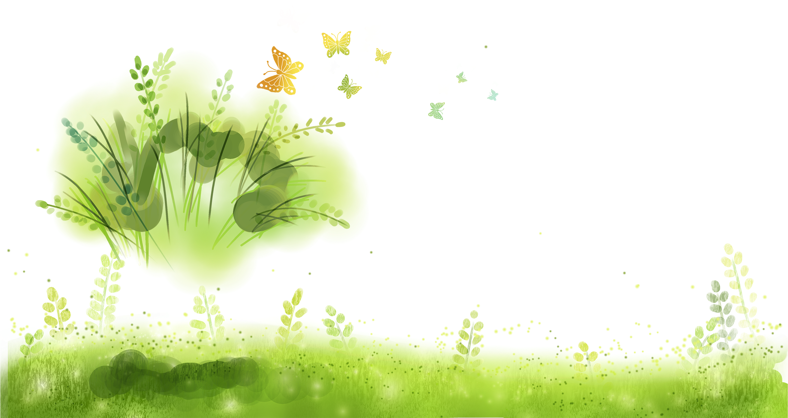 Image Royalty Free Library Green Software Lawn Hand - Lawn Watercolor (2625x1500), Png Download