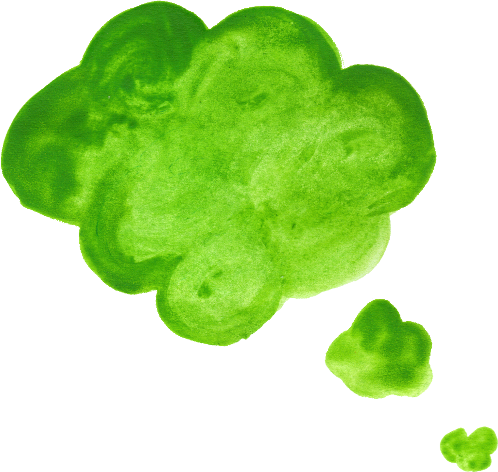 Green Watercolor Speech Bubble (1300x1234), Png Download