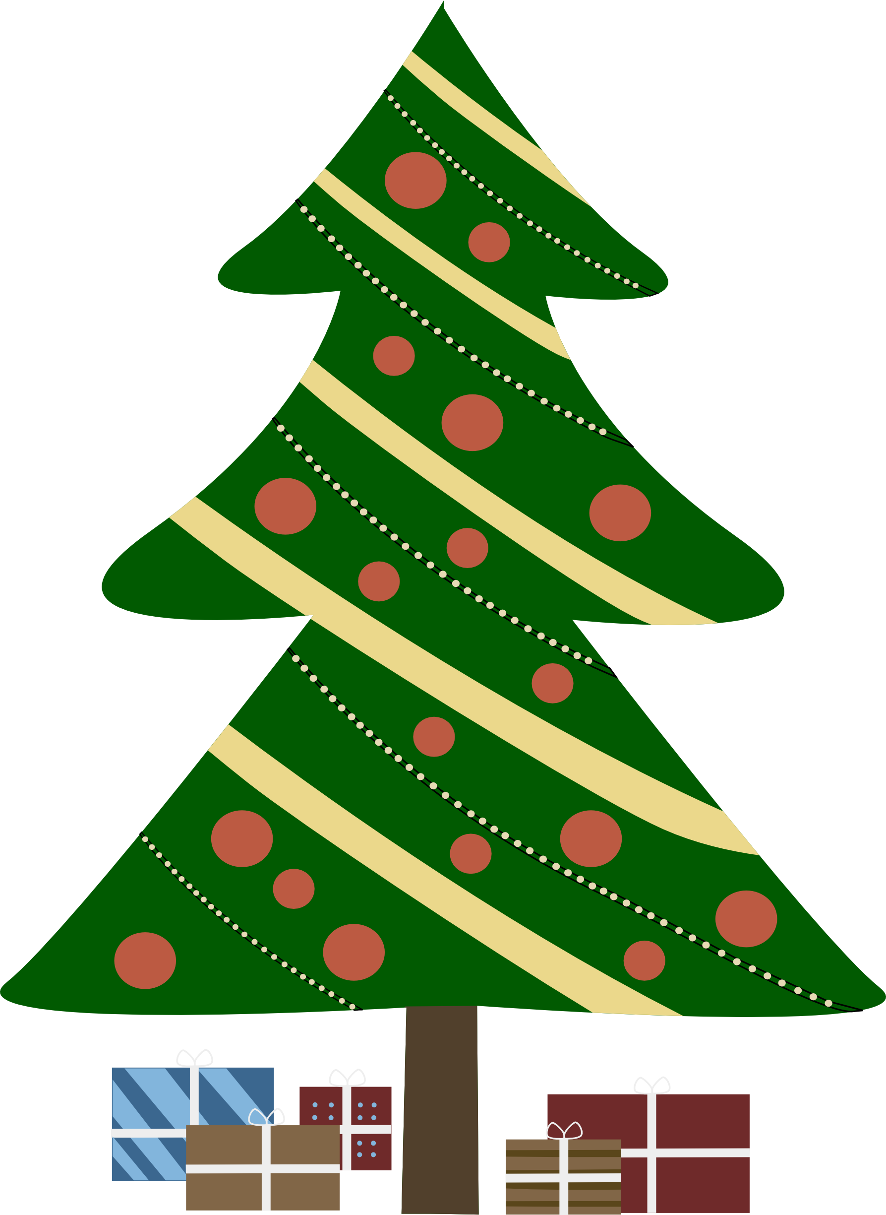 Traditional Clipart Christmas Tree - Christmas Tree Clipart (1787x2449), Png Download